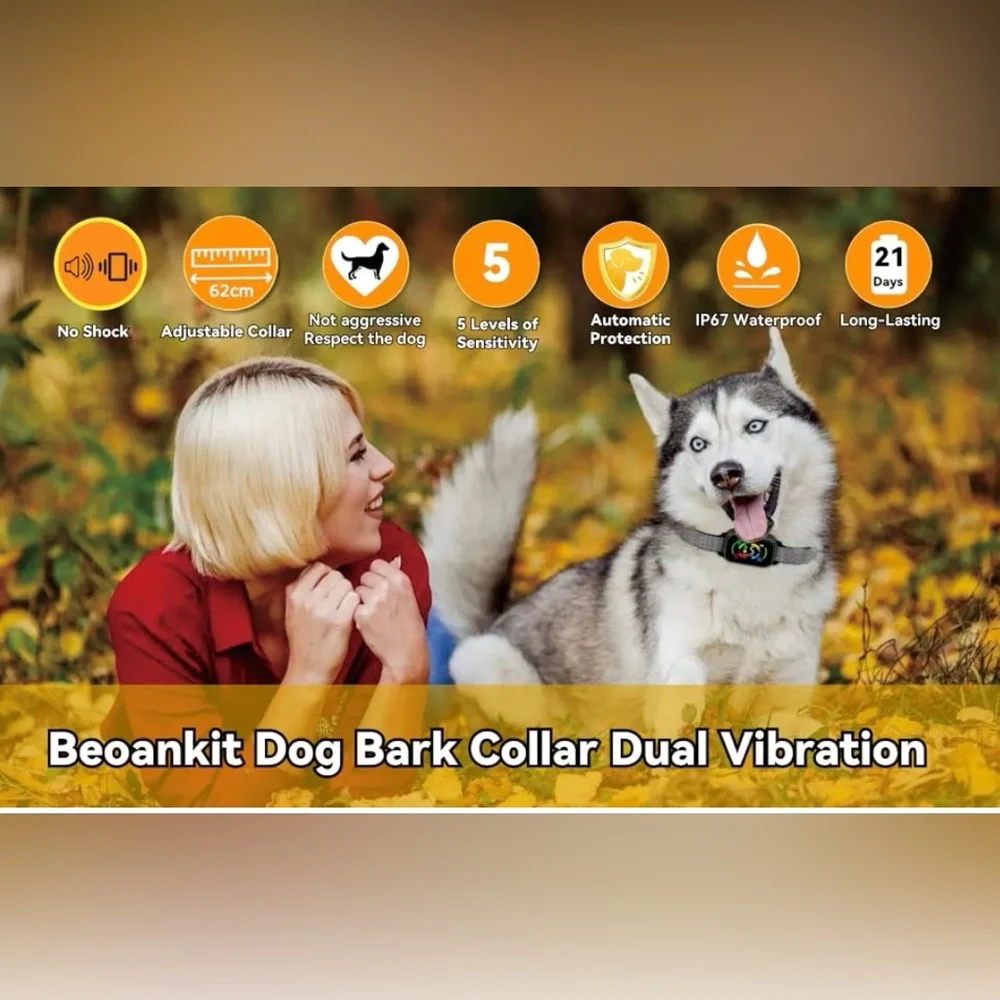 Beoankit $170 NWT Training Bark No Shock Collar Black Gray 2 Pack Adjustable OS